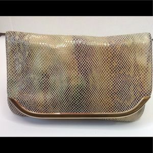 Banana Republic Bronze Clutch Metallic Snakeskin